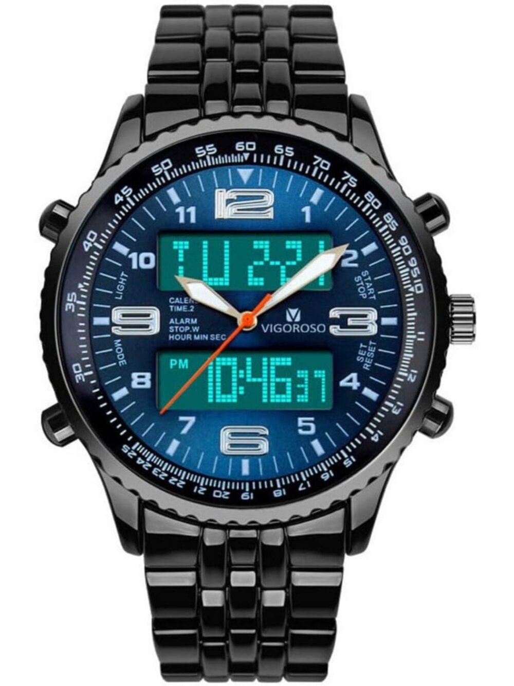 Stylish Men's Waterproof LED Analog Digital Watch - Durable Steel Wrist
